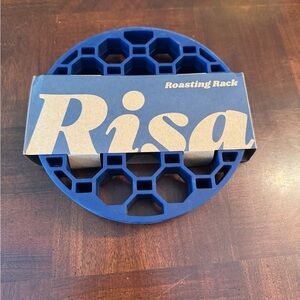Risa Roasting Rack and Trivet, Deep Blue Non-Stick Silicone, Cook Evenly